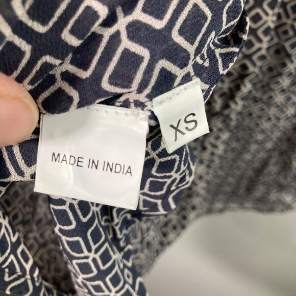 Womens Chan Luu Boho Maxi Skirt Smocked Elastic Waist Draw String Gray Blue Whit - Picture 9 of 11